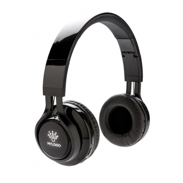 Logo trade corporate gifts picture of: Wireless light up logo headphone, black