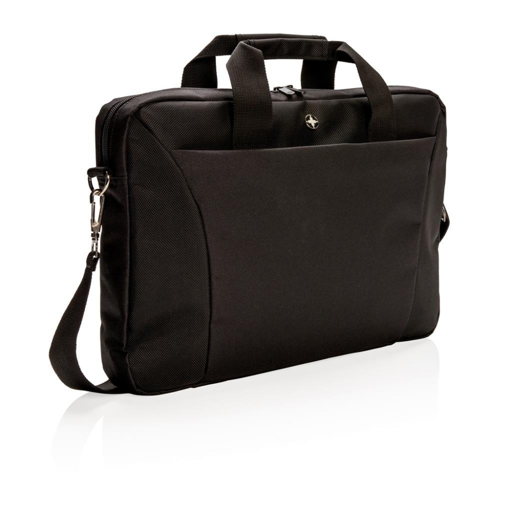Logo trade corporate gifts image of: Swiss Peak 15.4” laptop bag, black