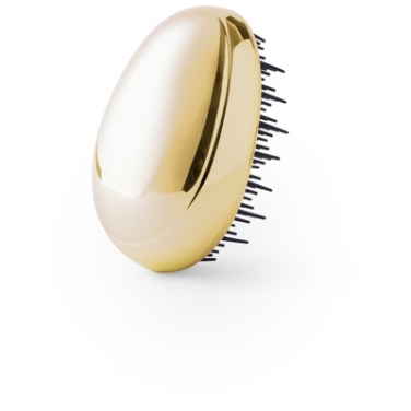 Logo trade promotional giveaways image of: Anti-tangle hairbrush, Golden