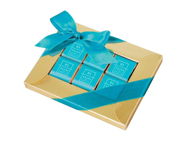 Logo trade corporate gifts image of: Square chocolates frame box