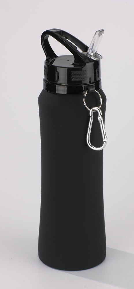 Logo trade promotional merchandise photo of: Water bottle Colorissimo, 700 ml, black