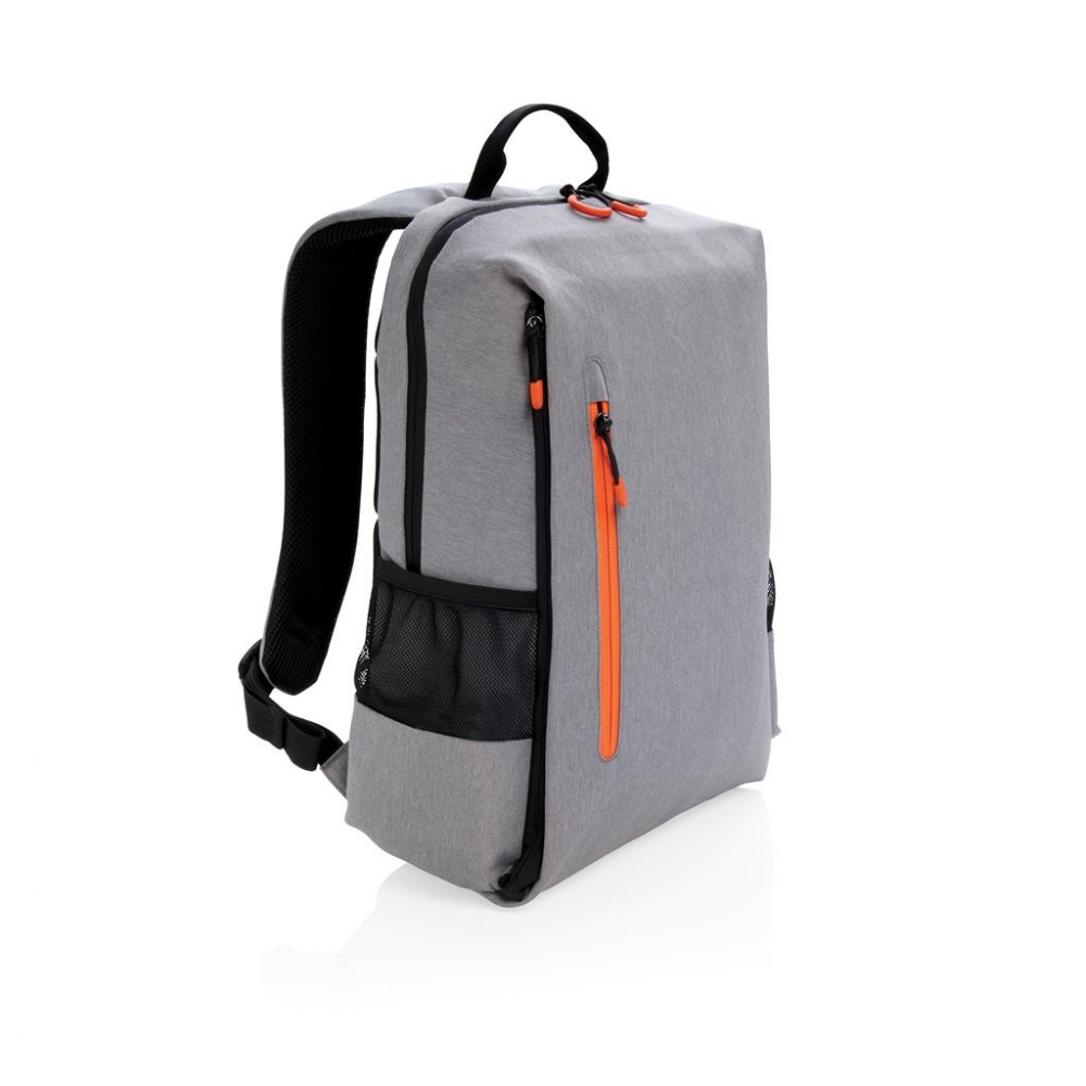 Logo trade business gifts image of: Lima 15" RFID & USB laptop backpack, grey