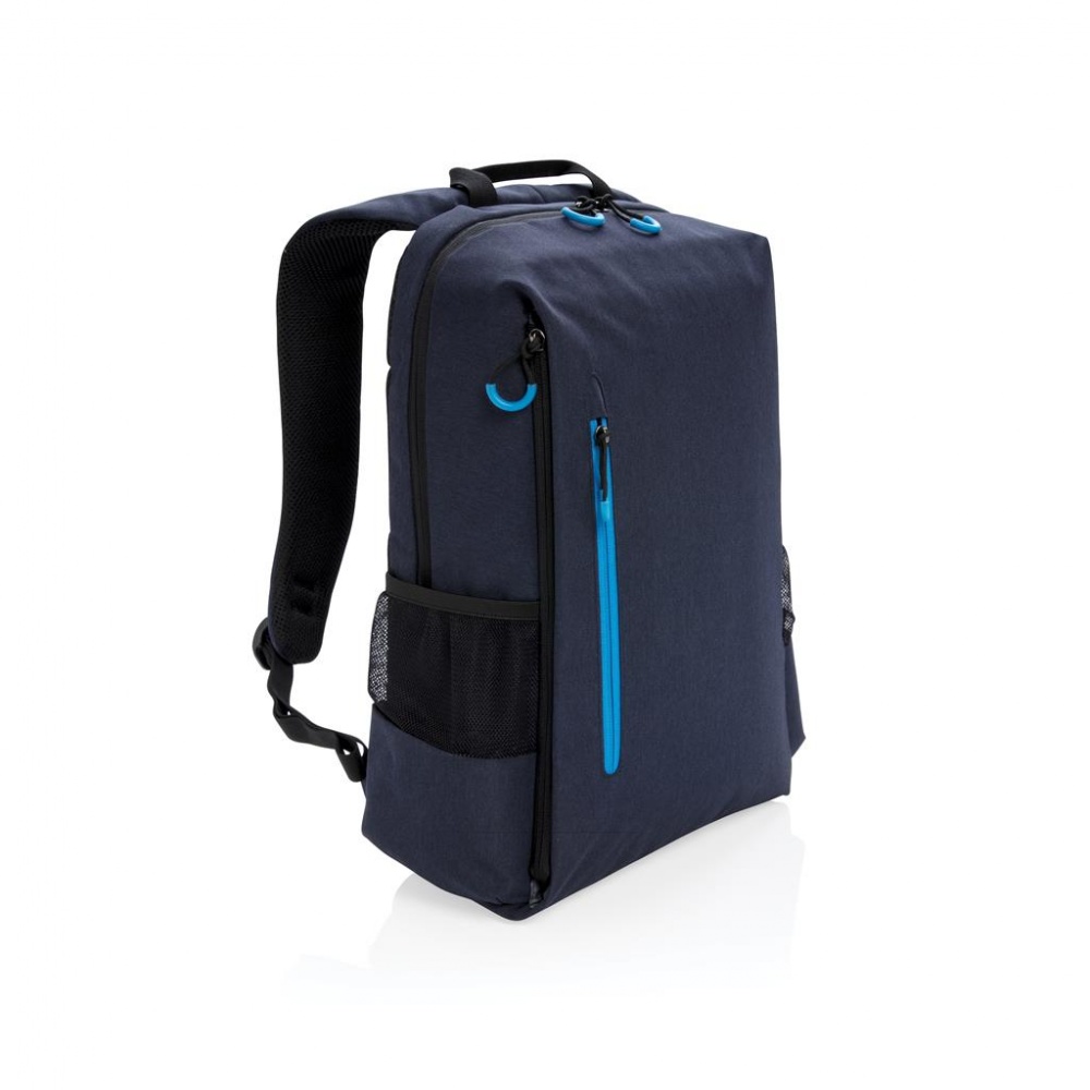 Logotrade promotional product image of: Lima 15" RFID & USB laptop backpack, navy