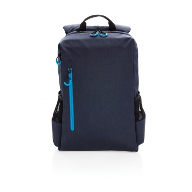 Logo trade advertising products picture of: Lima 15" RFID & USB laptop backpack, navy