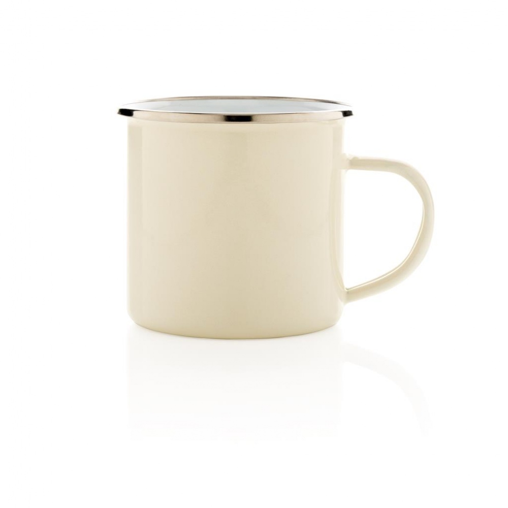 Logo trade business gift photo of: Vintage enamel mug, white