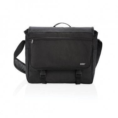 Logotrade promotional giveaway image of: Swiss Peak RFID 15" laptop messenger bag PVC free, black