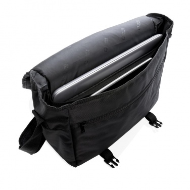 Logotrade promotional gift image of: Swiss Peak RFID 15" laptop messenger bag PVC free, black