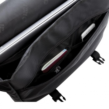 Logotrade promotional product image of: Swiss Peak RFID 15" laptop messenger bag PVC free, black