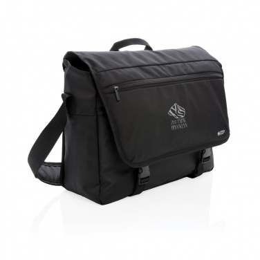 Logo trade promotional products picture of: Swiss Peak RFID 15" laptop messenger bag PVC free, black