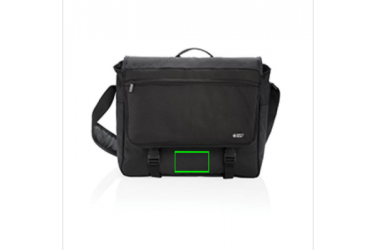 Logo trade promotional gifts picture of: Swiss Peak RFID 15" laptop messenger bag PVC free, black