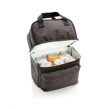 Logo trade promotional gifts picture of: Cooler bag with 2 insulated compartments, anthracite