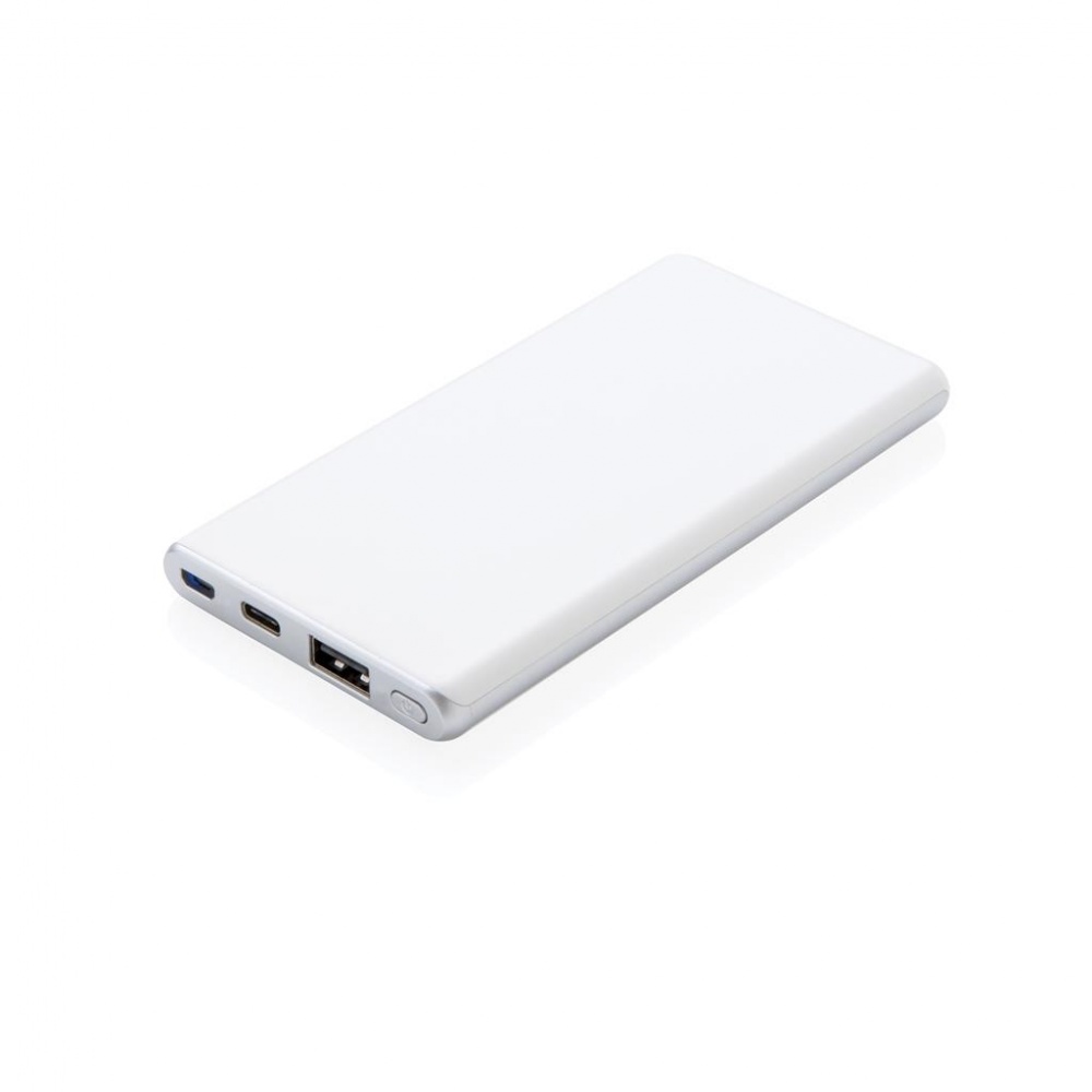 Logotrade advertising product picture of: Ultra fast 5.000 mAh powerbank, white