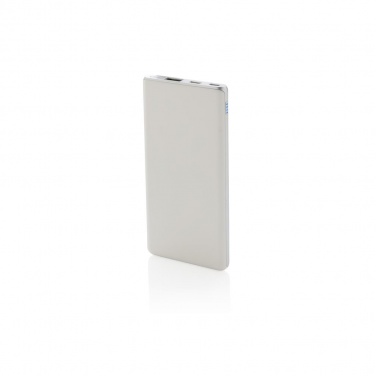 Logo trade promotional giveaways picture of: Ultra fast 5.000 mAh powerbank, white
