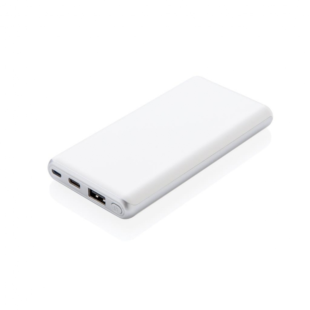 Logo trade corporate gifts picture of: Ultra fast 10.000 mAh powerbank with PD, white