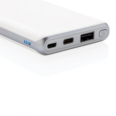Logotrade promotional gift picture of: Ultra fast 10.000 mAh powerbank with PD, white