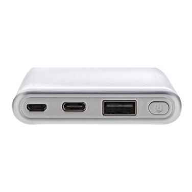 Logo trade promotional giveaways image of: Ultra fast 10.000 mAh powerbank with PD, white
