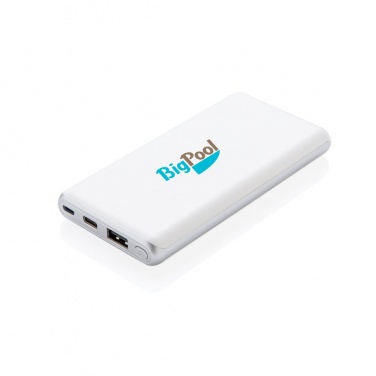 Logotrade promotional product image of: Ultra fast 10.000 mAh powerbank with PD, white