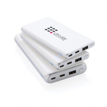 Logo trade corporate gift photo of: Ultra fast 10.000 mAh powerbank with PD, white