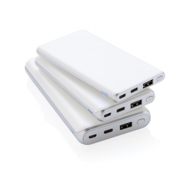Logo trade corporate gift photo of: Ultra fast 10.000 mAh powerbank with PD, white