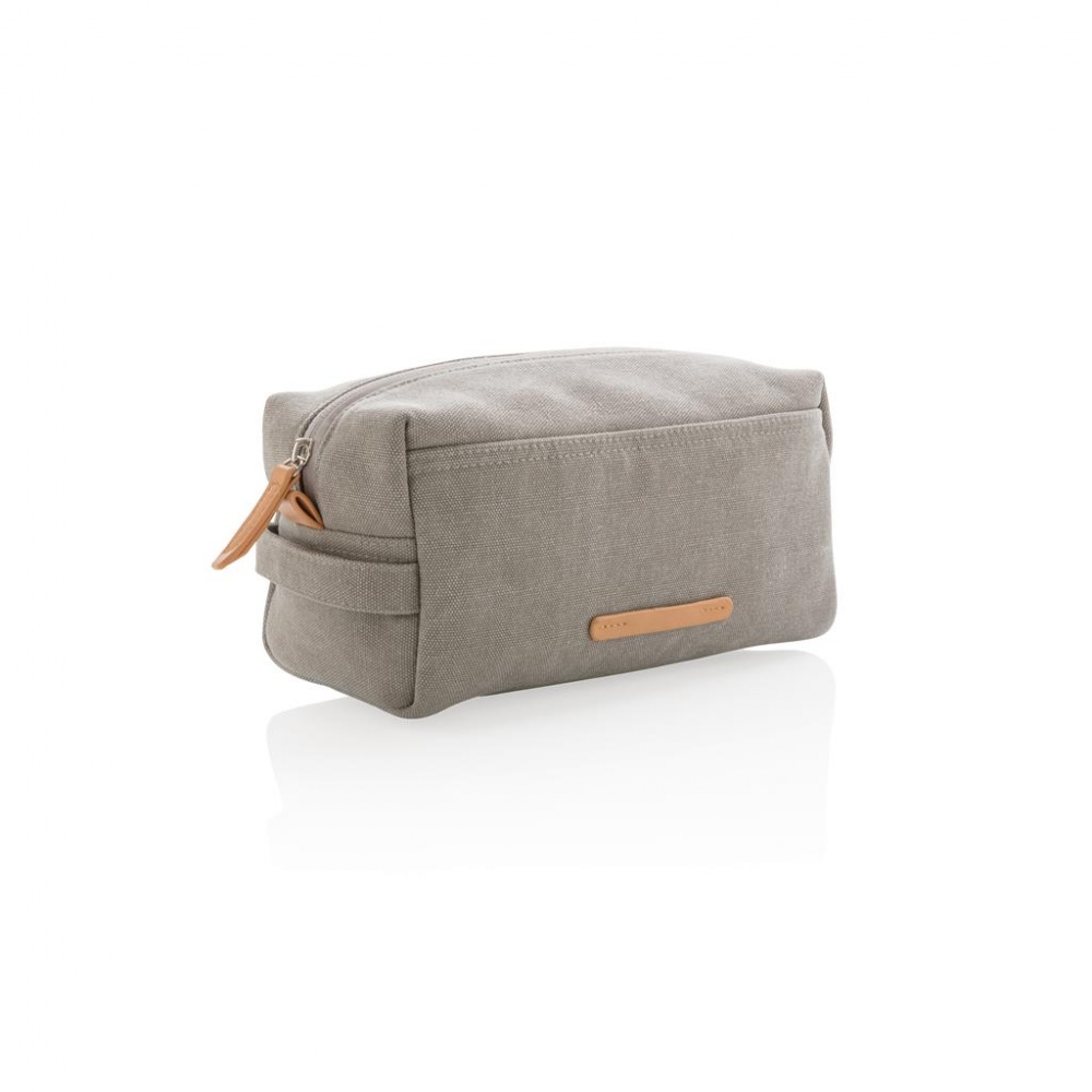 Logotrade promotional items photo of: Canvas toiletry bag PVC free, grey