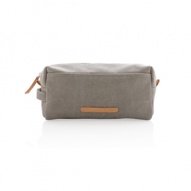 Logotrade promotional giveaway image of: Canvas toiletry bag PVC free, grey
