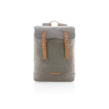 Logotrade corporate gift image of: Canvas laptop backpack PVC free, grey