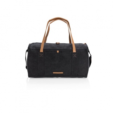 Logotrade promotional item picture of: Canvas travel/weekendbag PVC free, black