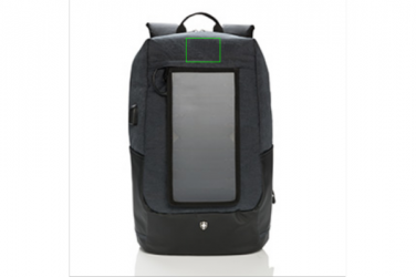 Logo trade business gift photo of: Swiss Peak eclipse solar backpack, black