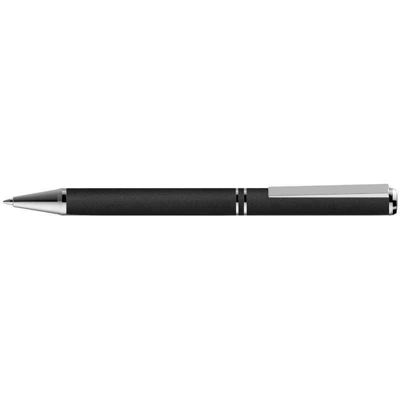 Logo trade promotional merchandise picture of: Metal ballpen with zig-zag clip, black