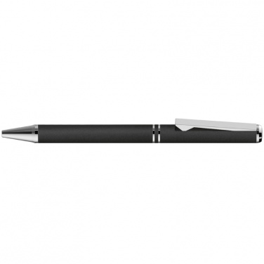 Logo trade advertising products image of: Metal ballpen with zig-zag clip, black