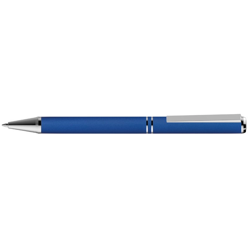 Logo trade promotional gift photo of: Metal ballpen with zig-zag clip, blue