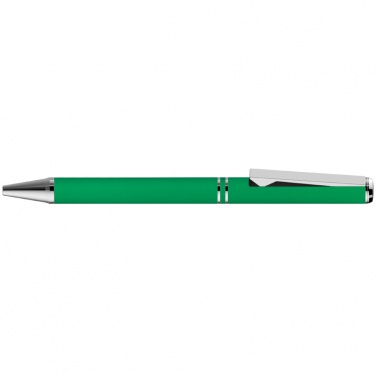 Logotrade promotional products photo of: Metal ballpen with zig-zag clip, green