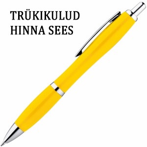 Logo trade promotional products image of: Ball pen 'Wladiwostock',  color yellow