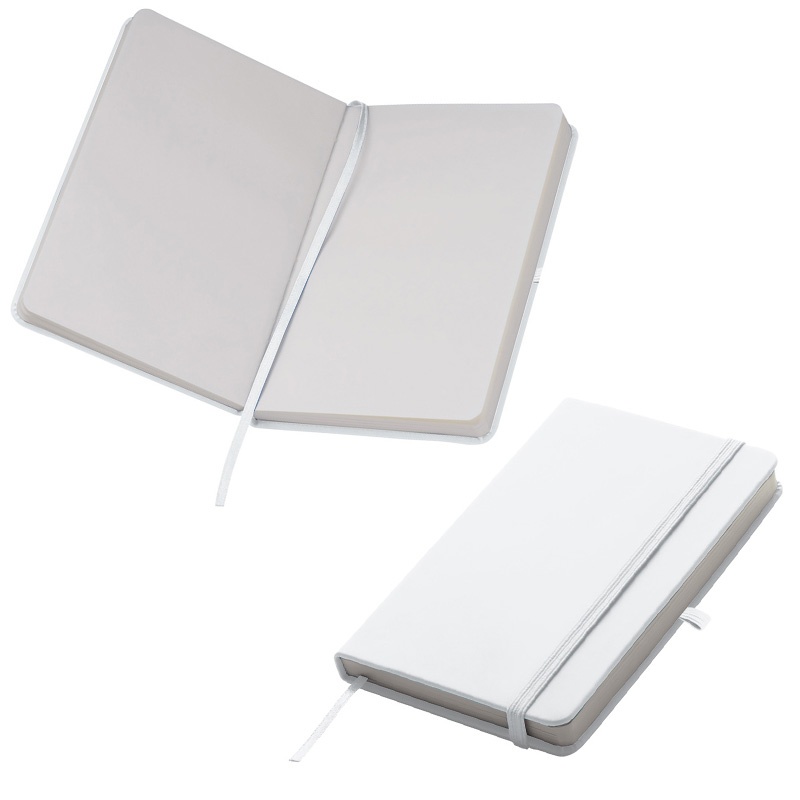 Logo trade promotional giveaways image of: Notebook A6 Lübeck, white