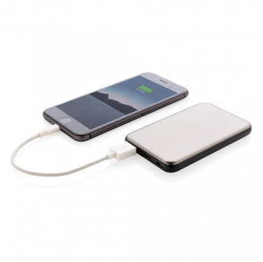 Logo trade advertising products picture of: Pocket-size 5.000 mAh powerbank, grey