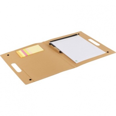 Logo trade business gifts image of: Conference folder, notebook A4, ball pen, sticky notes, beige