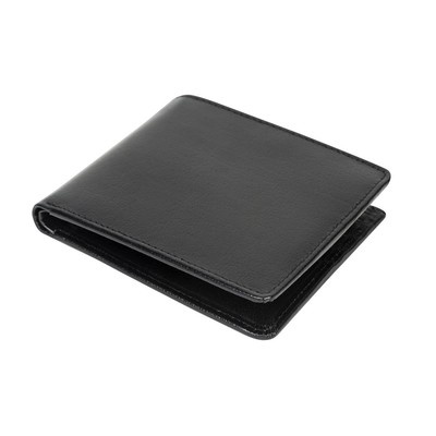 Logo trade promotional giveaways image of: Mauro Conti leather wallet, RFID protection, black