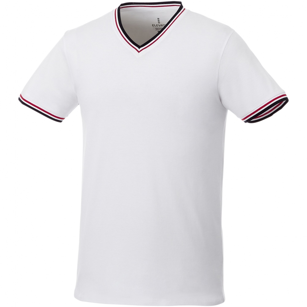 Logo trade business gifts image of: Elbert short sleeve men's pique t-shirt, white