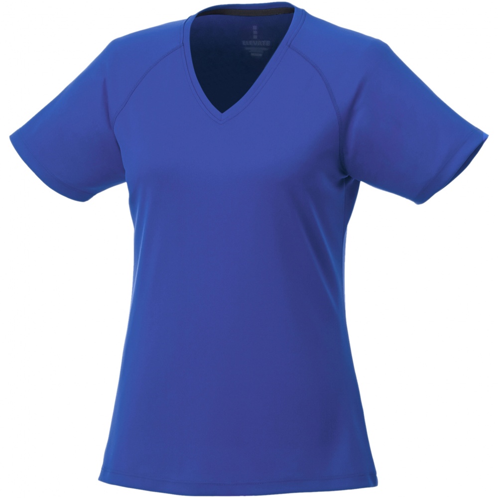 Logo trade promotional merchandise photo of: Amery women's cool fit v-neck shirt, blue