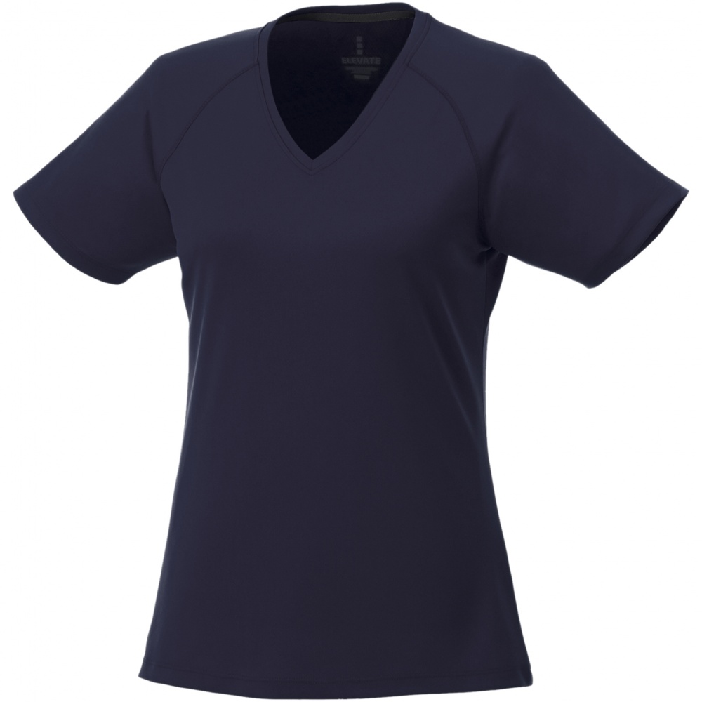 Logo trade promotional items image of: Amery women's cool fit v-neck shirt, navy blue