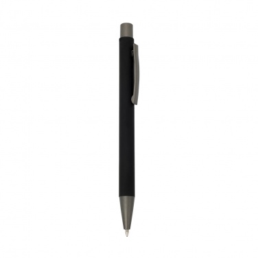 Logotrade promotional giveaway picture of: Rubberized soft touch ball pen, black