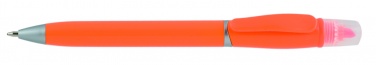 Logotrade advertising product image of: Plastic ball pen with highlighter 2-in-1 GUARDA, Orange