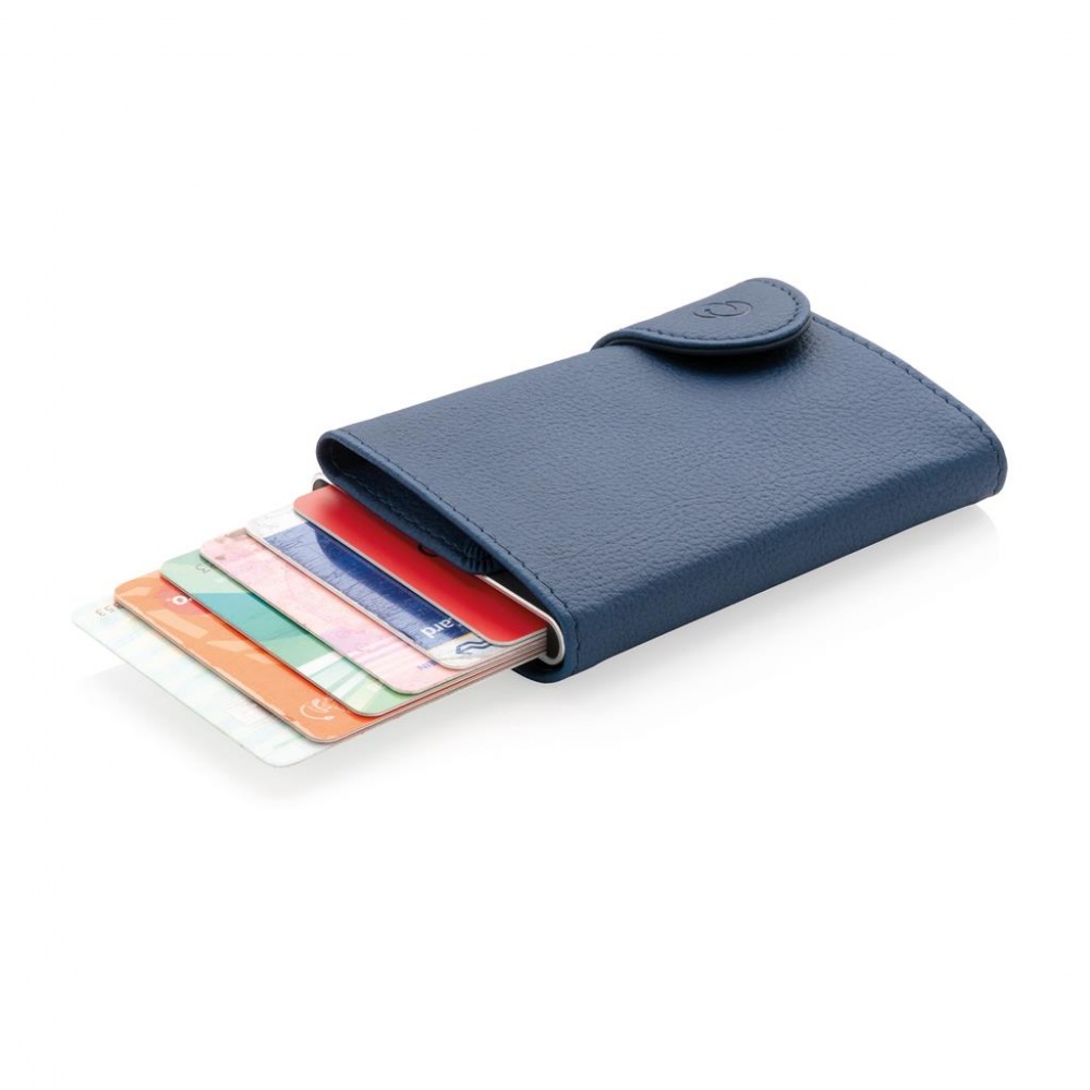 Logotrade promotional item picture of: C-Secure RFID card holder & wallet, navy blue