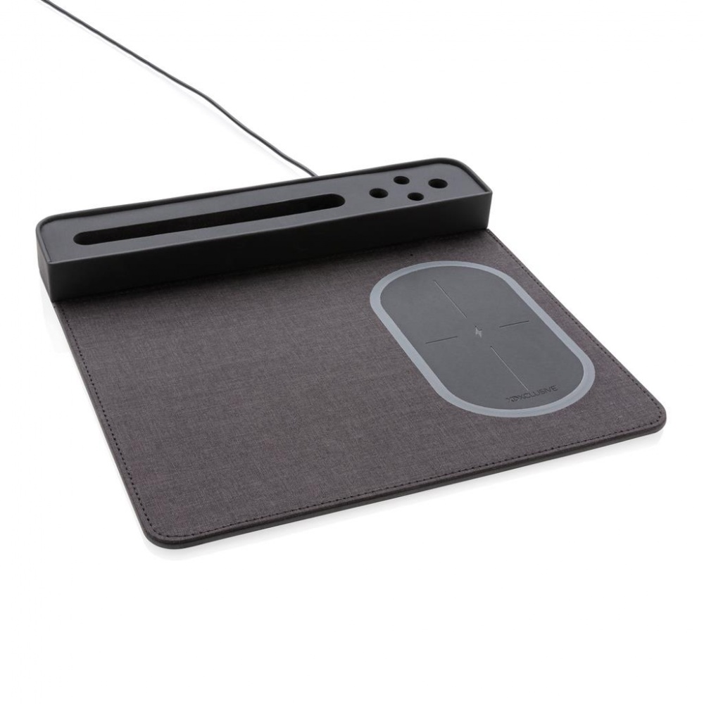 Logotrade promotional item image of: Air mousepad with 5W wireless charging and USB, black