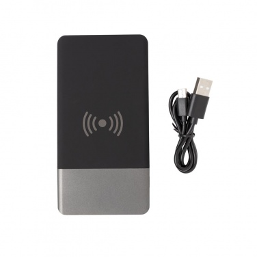 Logo trade advertising product photo of: 5.000 mAh Soft Touch Wireless 5W Charging Powerbank
, grey