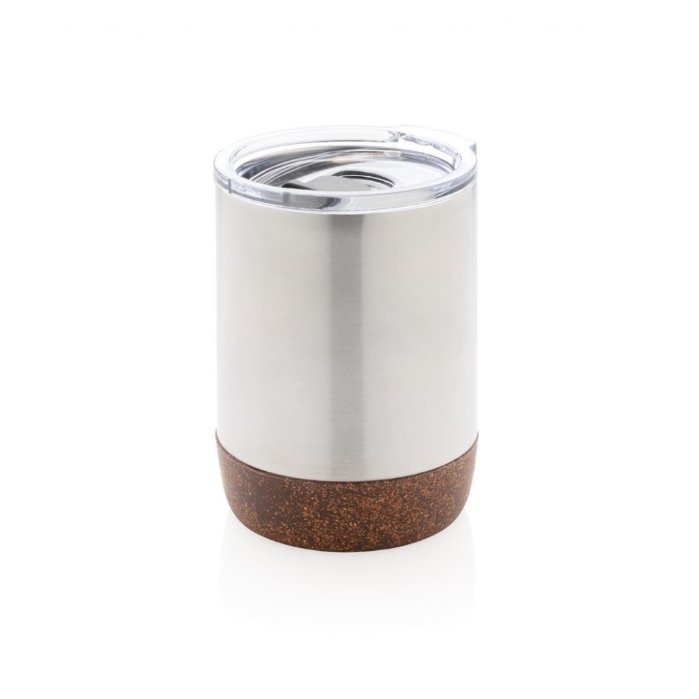 Logotrade promotional item picture of: Cork small vacuum coffee mug, silver