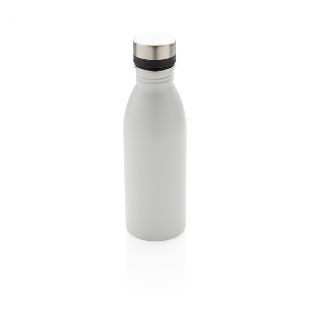 Logo trade corporate gifts picture of: Deluxe stainless steel water bottle, white