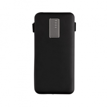 Logo trade business gift photo of: 10.000 mAh powerbank with integrated cable, black