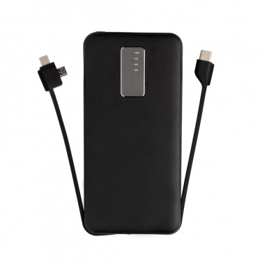 Logotrade promotional gift image of: 10.000 mAh powerbank with integrated cable, black