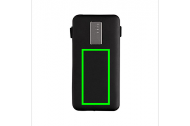 Logo trade promotional products picture of: 10.000 mAh powerbank with integrated cable, black